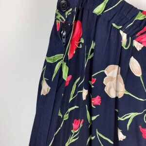 Lane Bryant dark floral midi skirt, Size 18/20. Dark Blue with tulips and lily